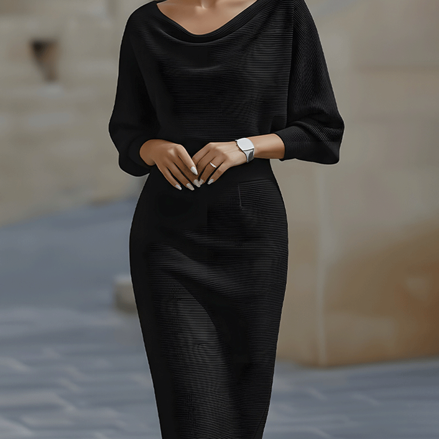 Clarisse™ — Elegantná midi šaty s drapériou, nadčasový kúsok