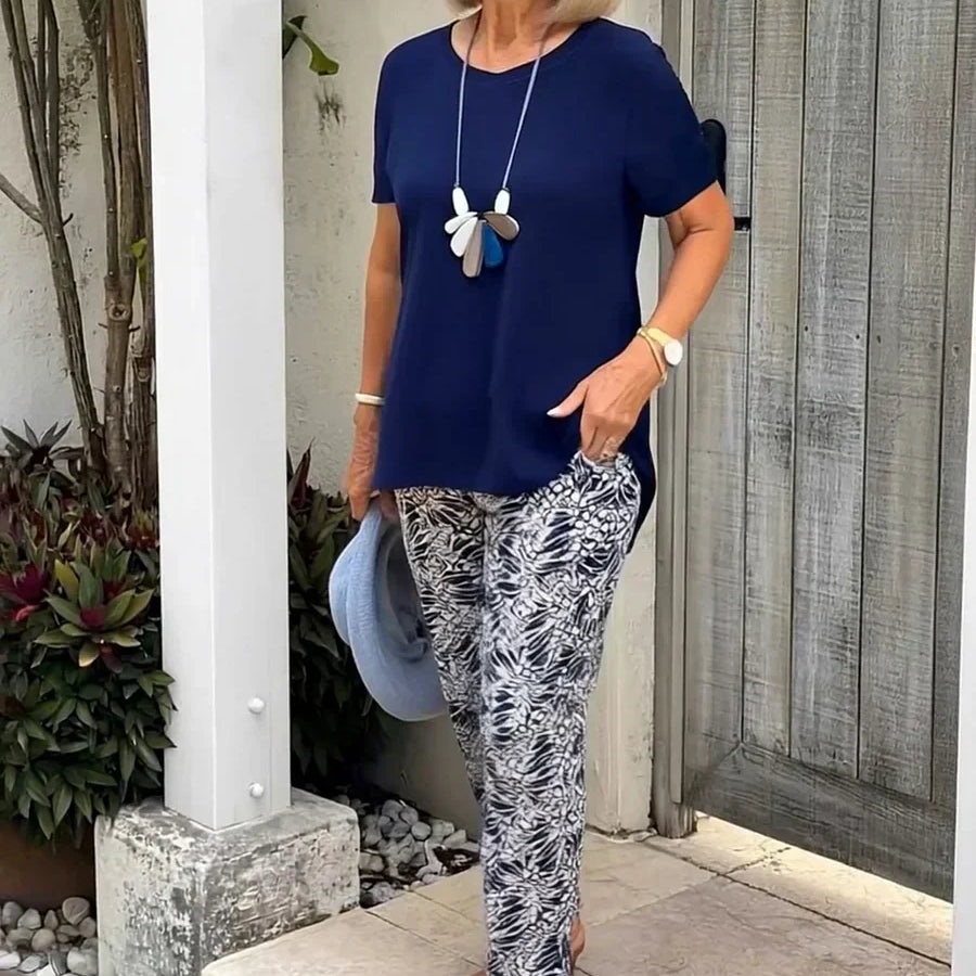 Leticia™ Voľný Dvojdielny Set | Top s Voľným Strihom a Prúdiacimi Nohavicami