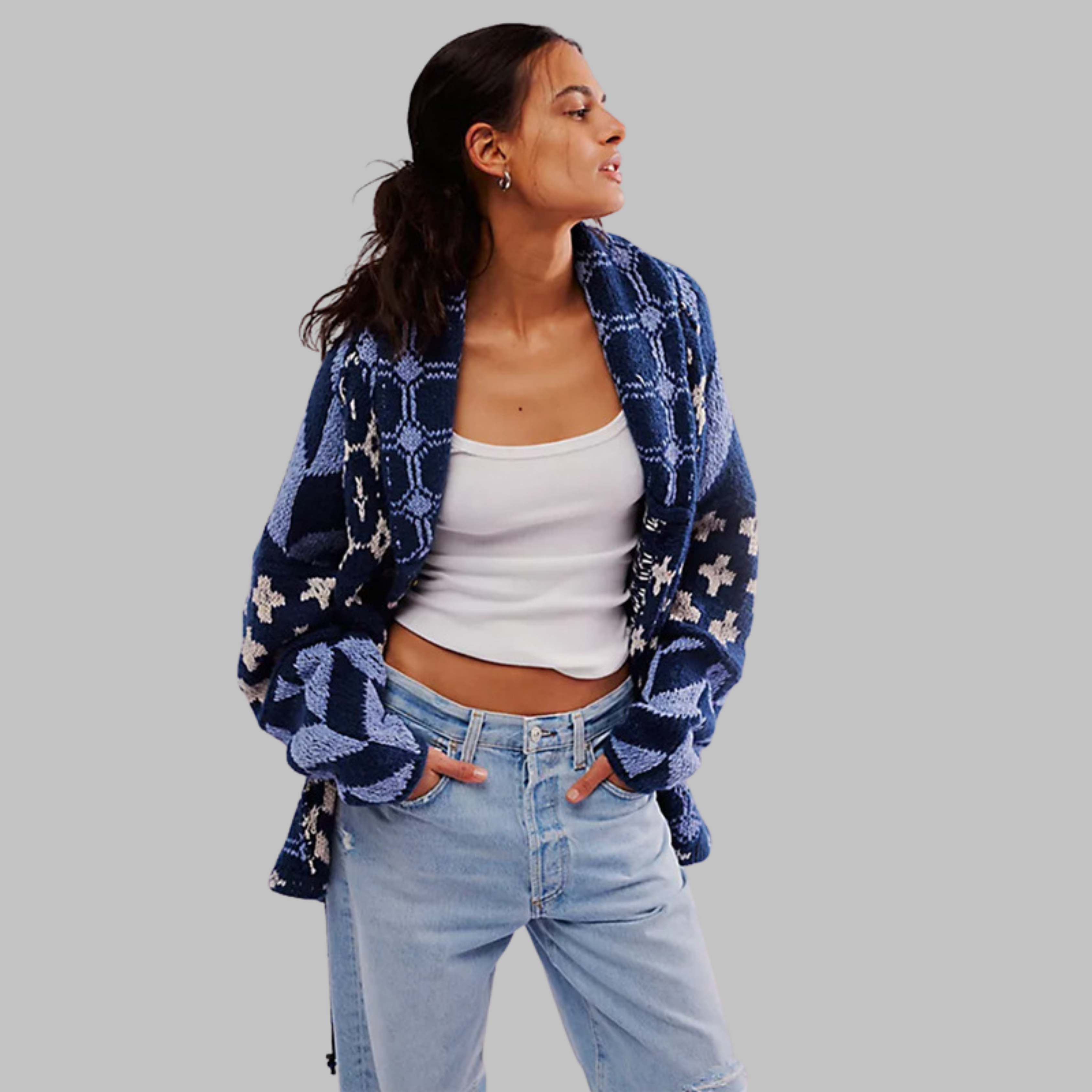 Portelle | Vintage gombíkový golier cardigan