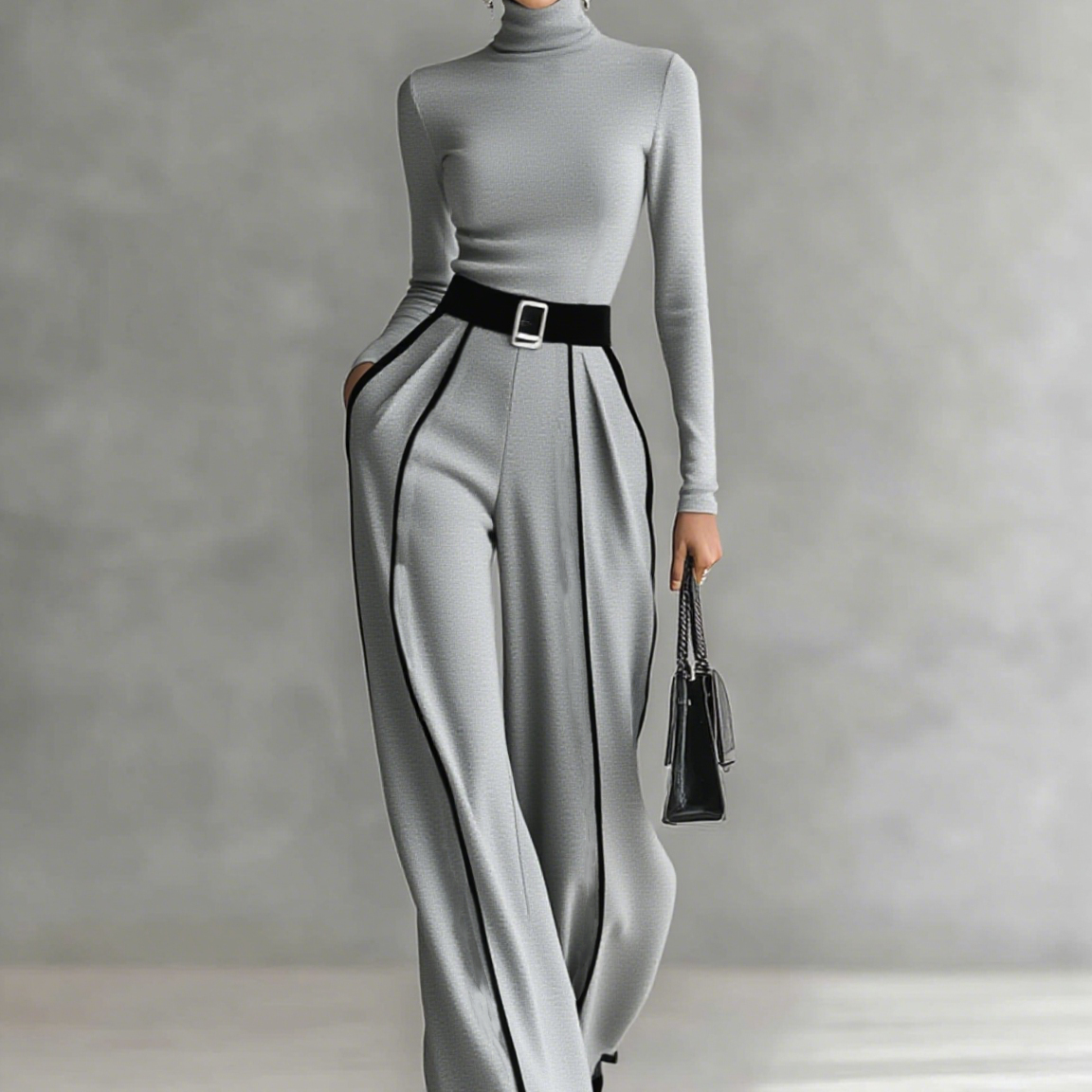Veronika - tento priliehavý, vysoko uzavretý elegantný overal