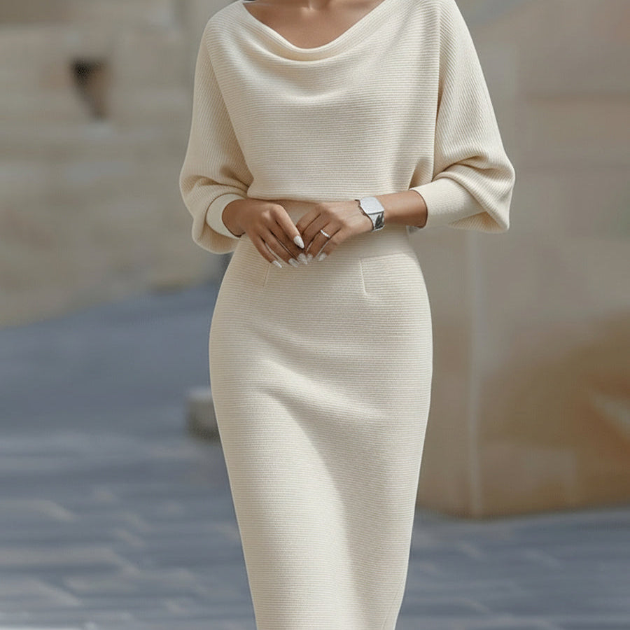 Clarisse™ — Elegantná midi šaty s drapériou, nadčasový kúsok