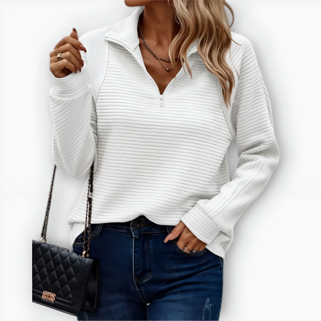 Selvieraine | Elegantný pulóver s polovičným zipsom