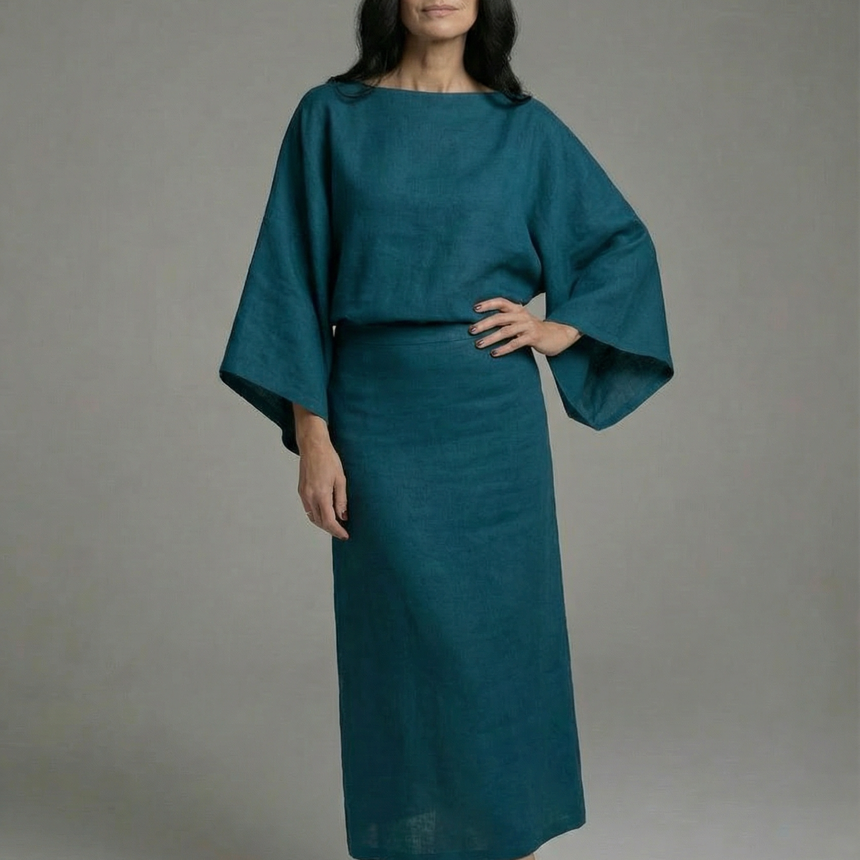 Sienna | Kimono šaty midi s viazaním v páse