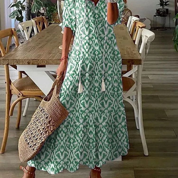 Élodie™ — Elegantná maxi kvetinová sametová šaty