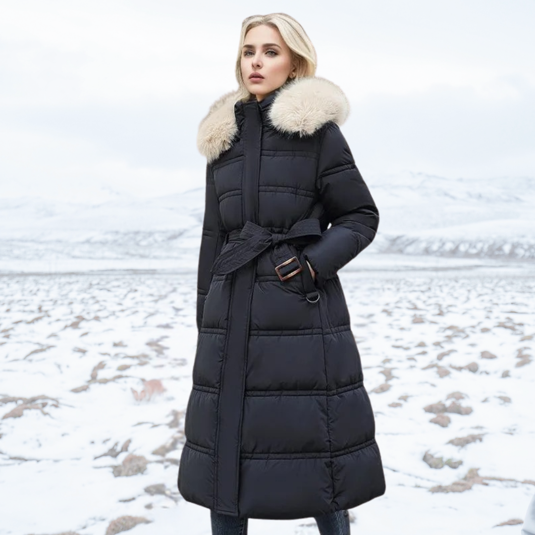 LUCIA™ | Dizajnová zimná parka s kožušinovou kapucňou