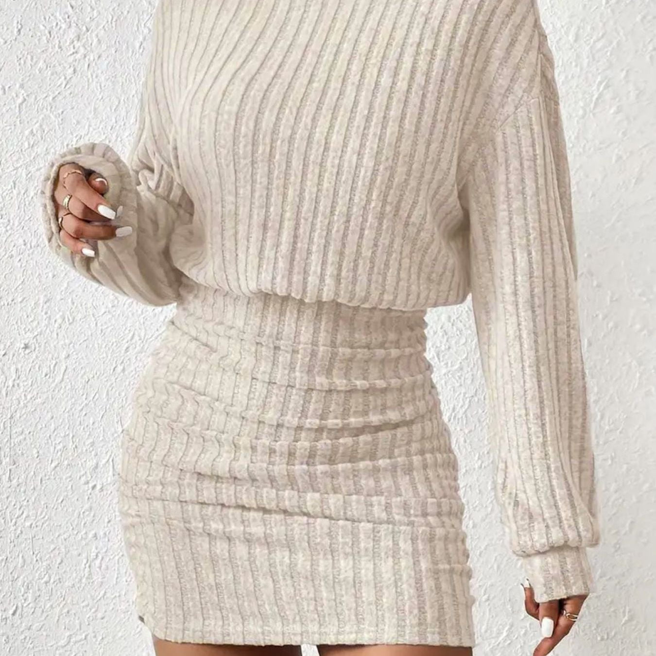 POPPY™ - Minimalistický rebrovaný rolákový šaty