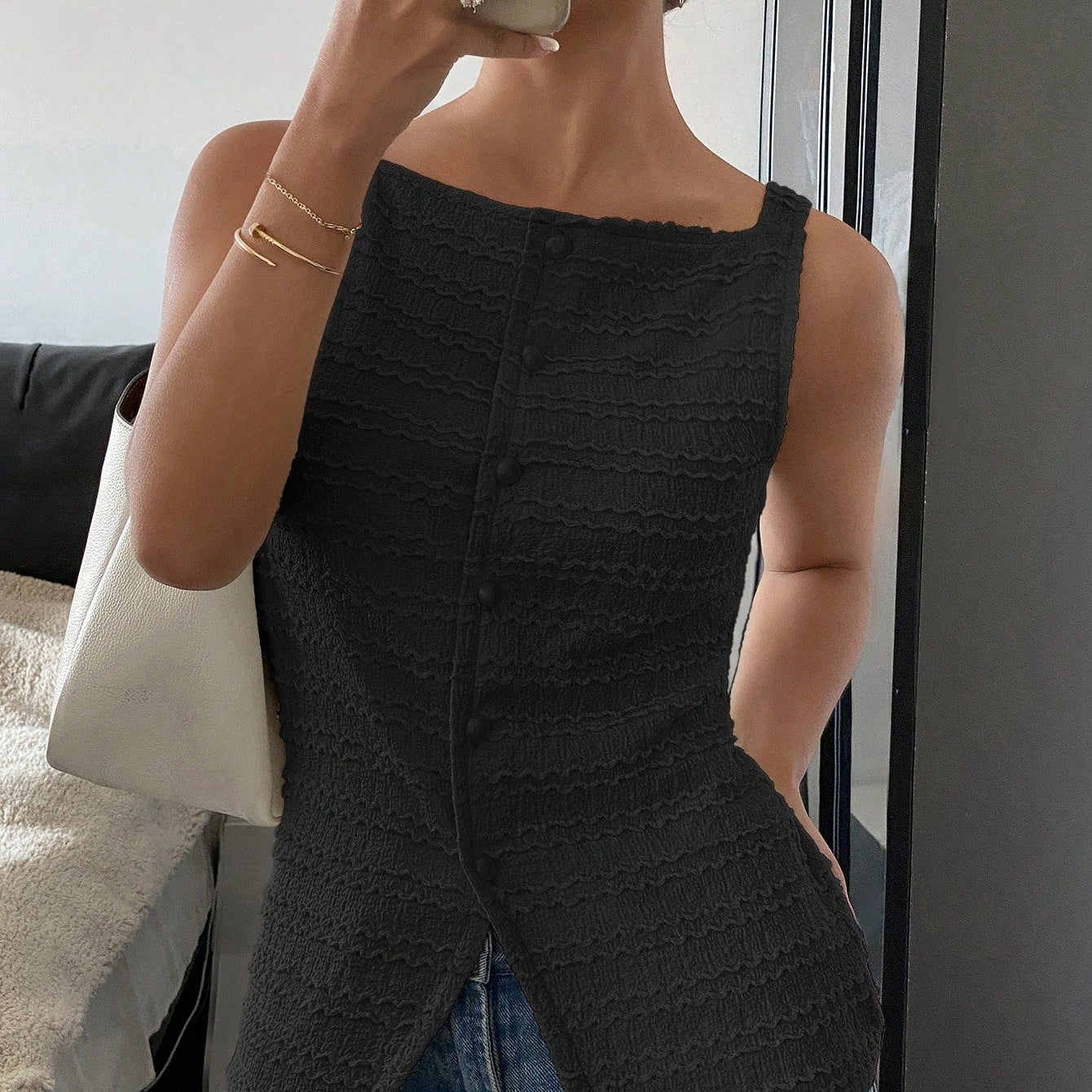 QUEENIE™ - Elegantná bezrukávová vesta s gombíkmi