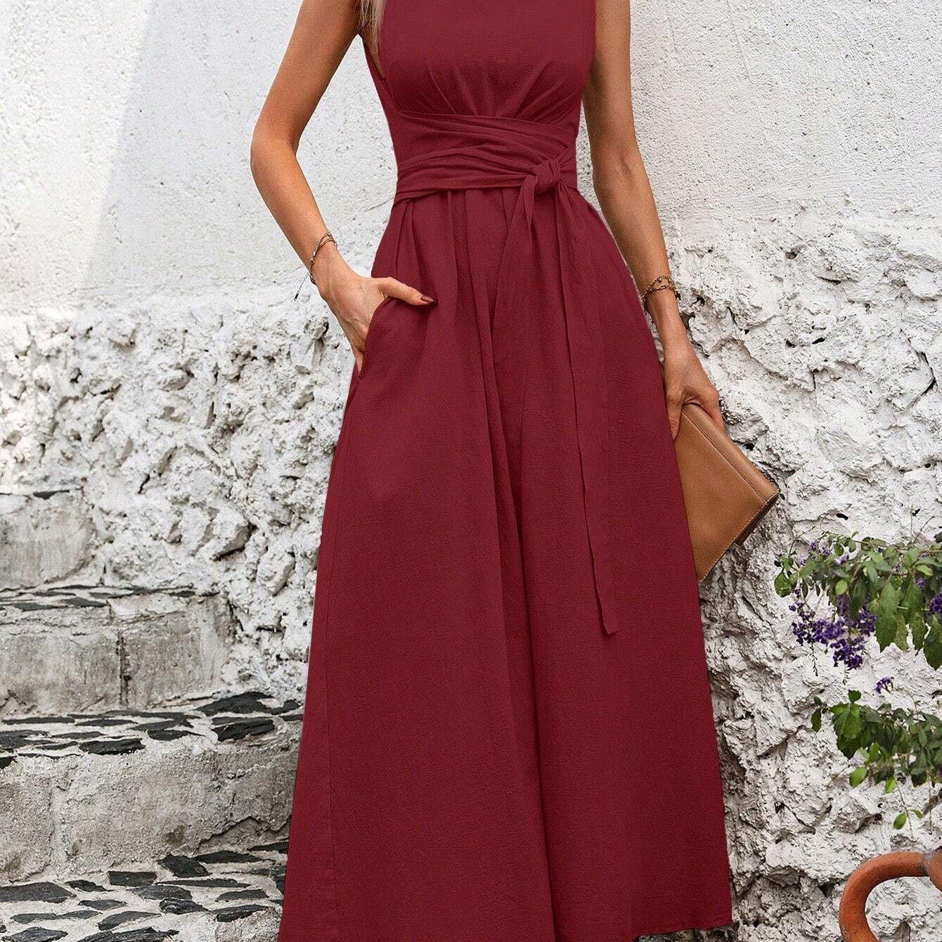 Élina™ — Elegantná midi šaty s štruktúrovaným pásom