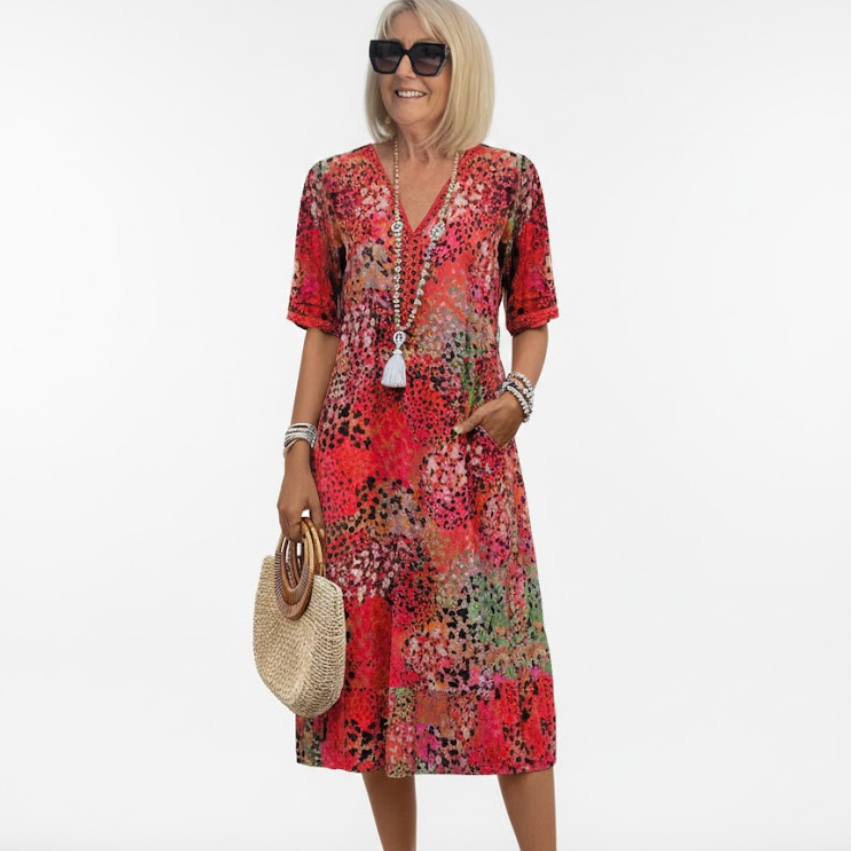 Florentine™ — Elegantná midi kvetinová šaty