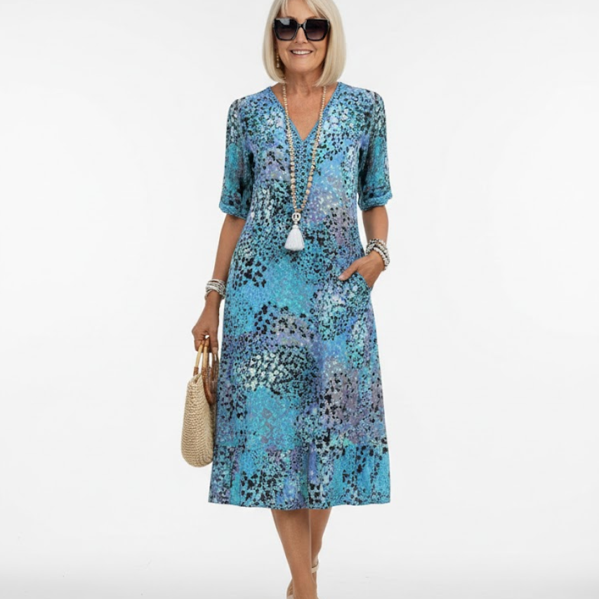 Florentine™ — Elegantná midi kvetinová šaty