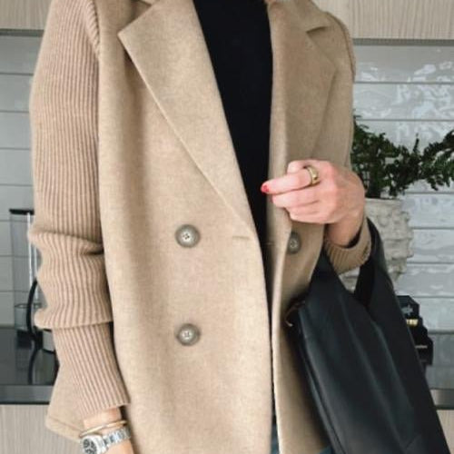 Corvielleen | Elegantný Blazer s Pletenými Rukávmi