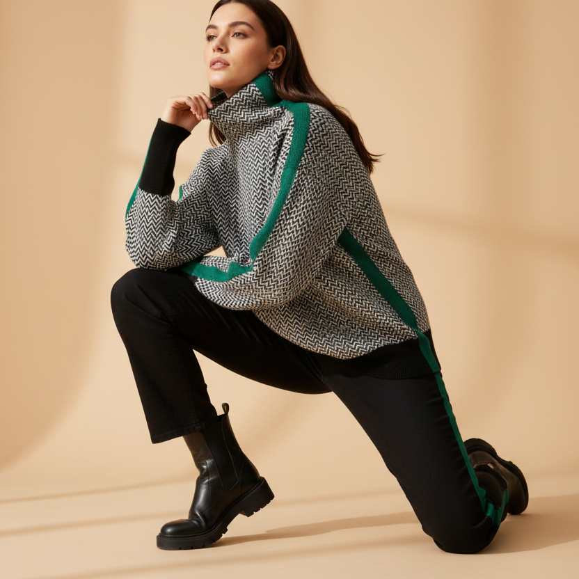 Gabriela™ | Svetrová blúzka s vysokým golierom