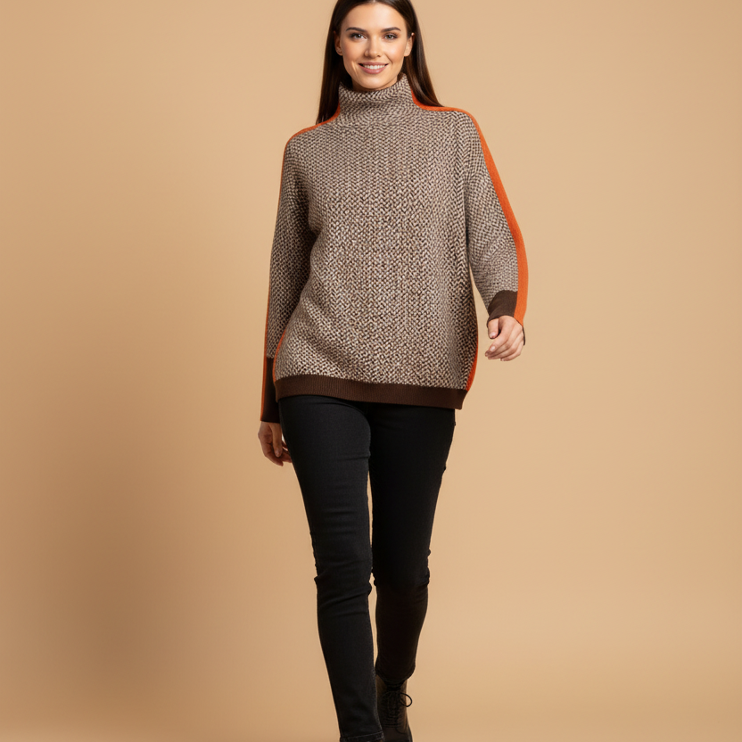 Gabriela™ | Svetrová blúzka s vysokým golierom