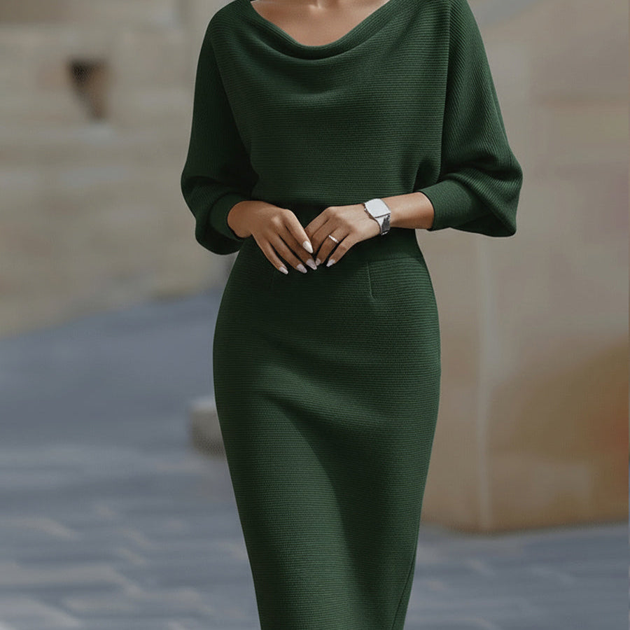 Clarisse™ — Elegantná midi šaty s drapériou, nadčasový kúsok