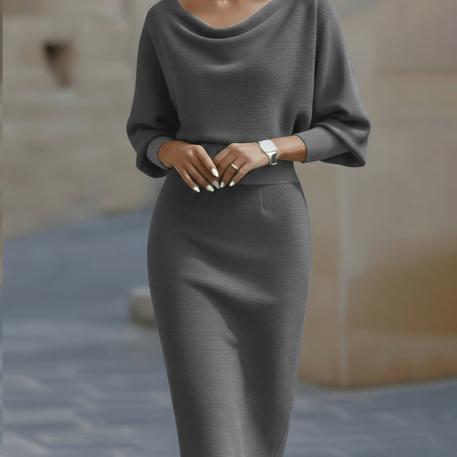 Clarisse™ — Elegantná midi šaty s drapériou, nadčasový kúsok