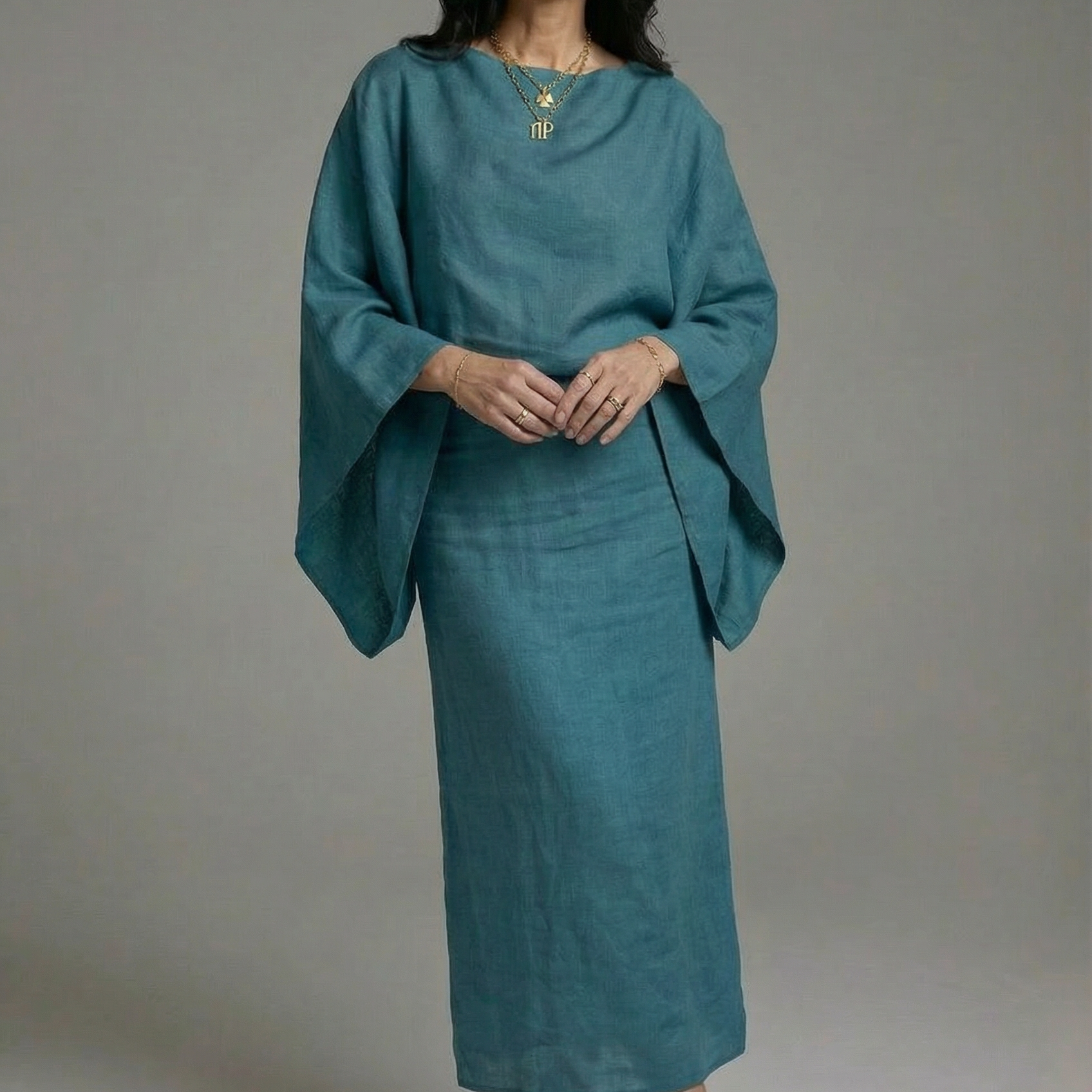 Sienna | Kimono šaty midi s viazaním v páse