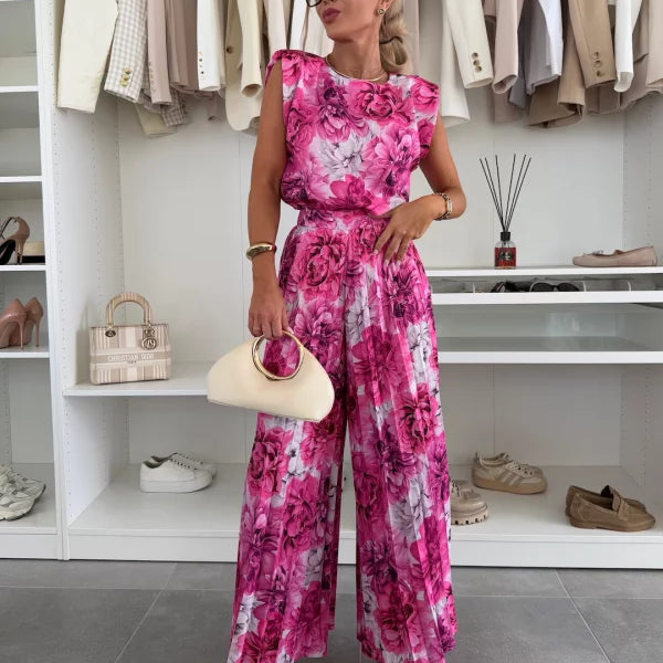 Evelyn™ Elegantný 2-dielny set | Voľný top a plisované nohavice
