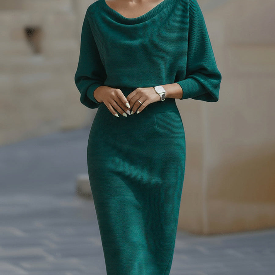 Clarisse™ — Elegantná midi šaty s drapériou, nadčasový kúsok